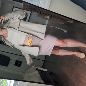 Trenchcoat, cropped swing Trench, European made SET